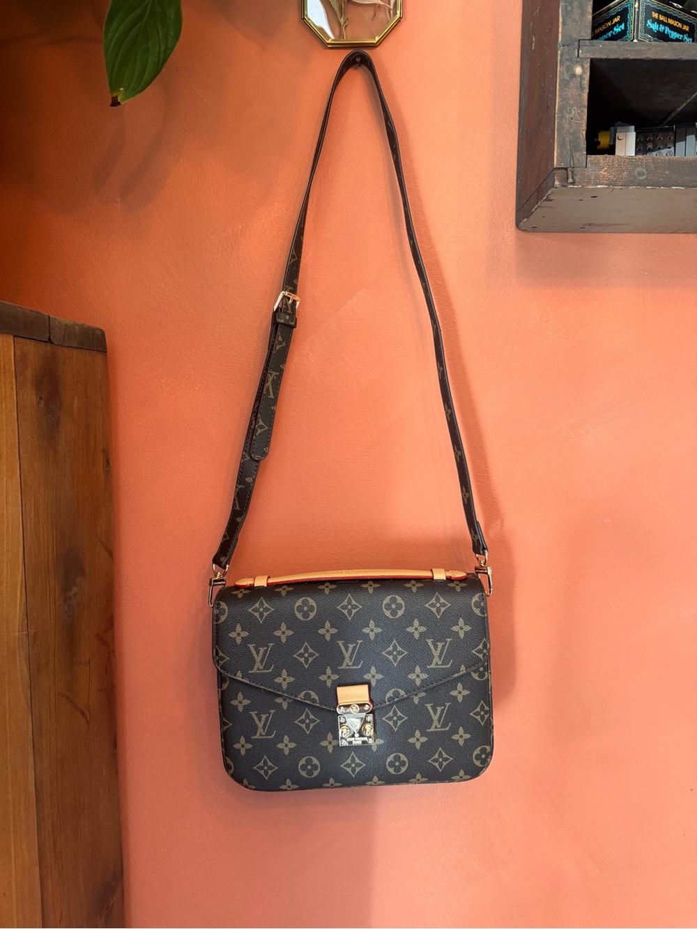 Louis Vuitton Monogram Shoulder Crossbody in Brown and Gold